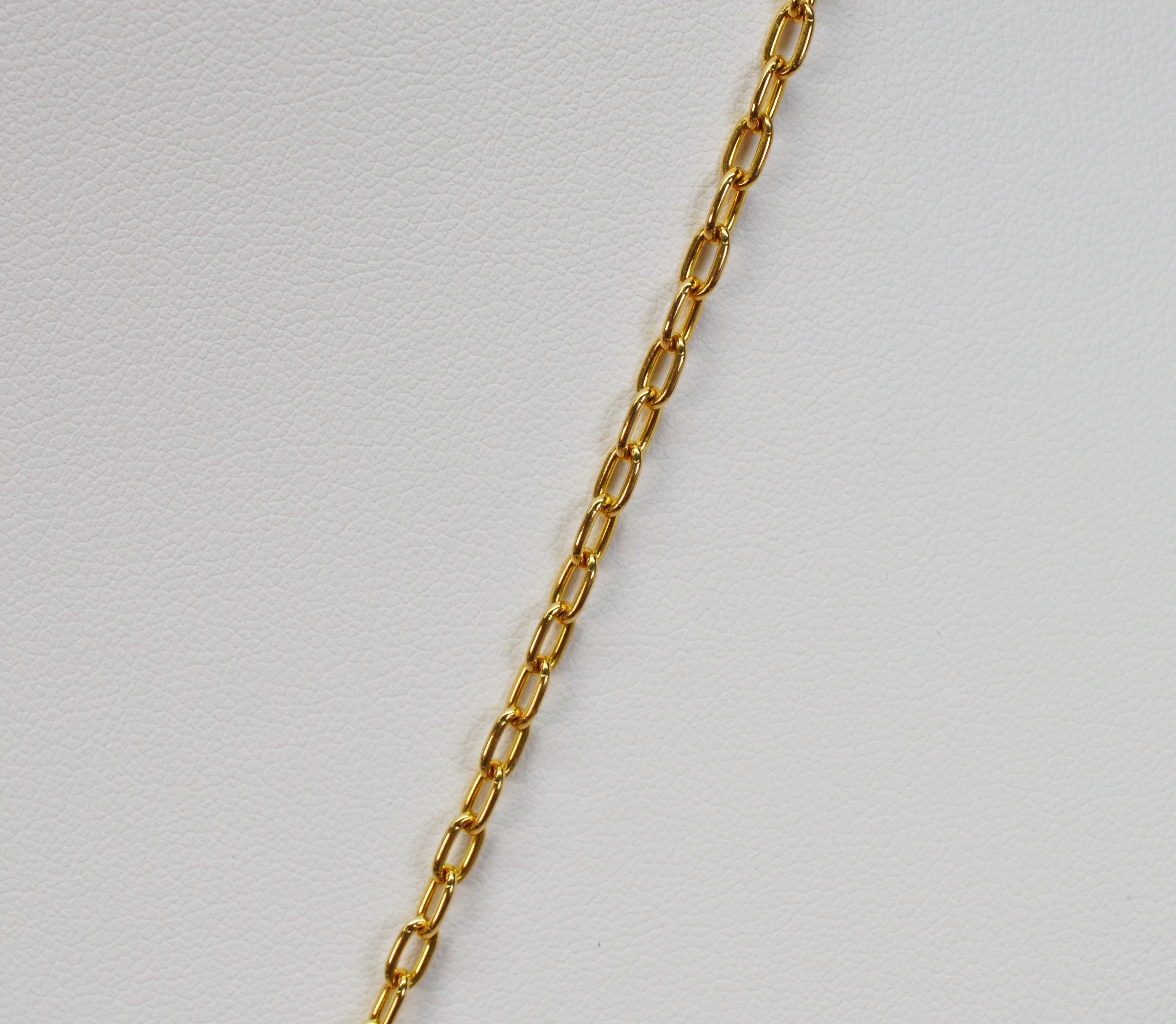 Diamant akzentuiert Herz-Anhänger Halskette aus 18 Karat Gelbgold Damen im Angebot