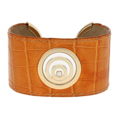 Chopard Happy Spirit Manschettenarmband mit Diamantenbesatz, 18 Karat Gold und Leder