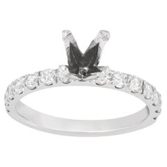 Diamond Accented Engagement Ring Mounting 14K White Gold 0.75 Cttw