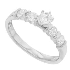 Anello di fidanzamento da donna con diamanti accentati in oro bianco 14K 0,66 Cttw