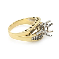 Anello di fidanzamento da donna con accenti di diamanti in oro giallo 14K 0.50Ctw