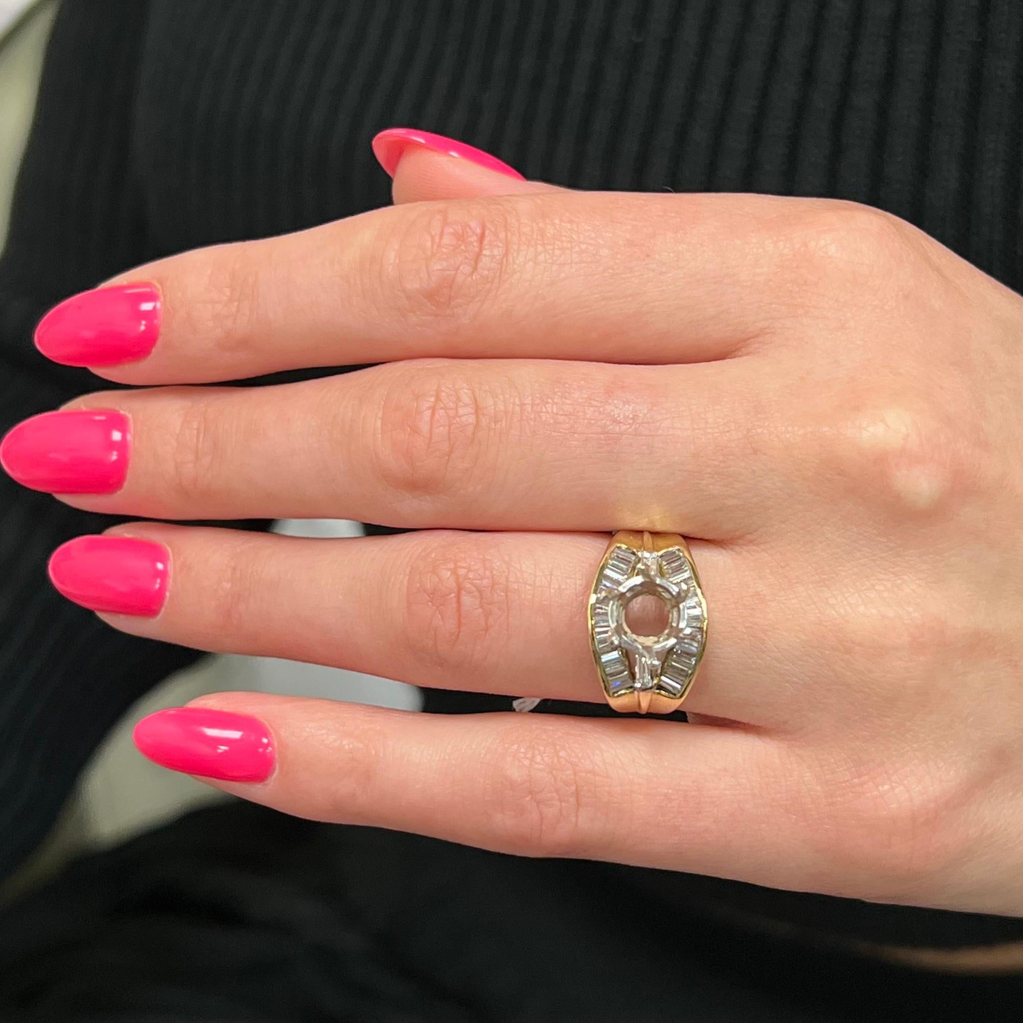 Diamantbesetzter Damen-Verlobungsring aus gegossenem 14K Gelbgold 0,50 Gesamtkaratgewicht im Zustand „Neu“ im Angebot in New York, NY