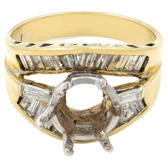 Bague de fiançailles pour femme en or jaune 14 carats coulé avec diamants 0,50 ct. pt.