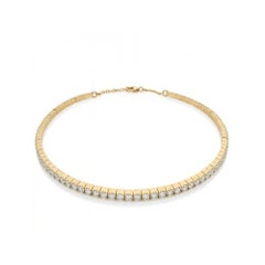Collana Choker Diamond Line in oro giallo 14K (18K Custom)