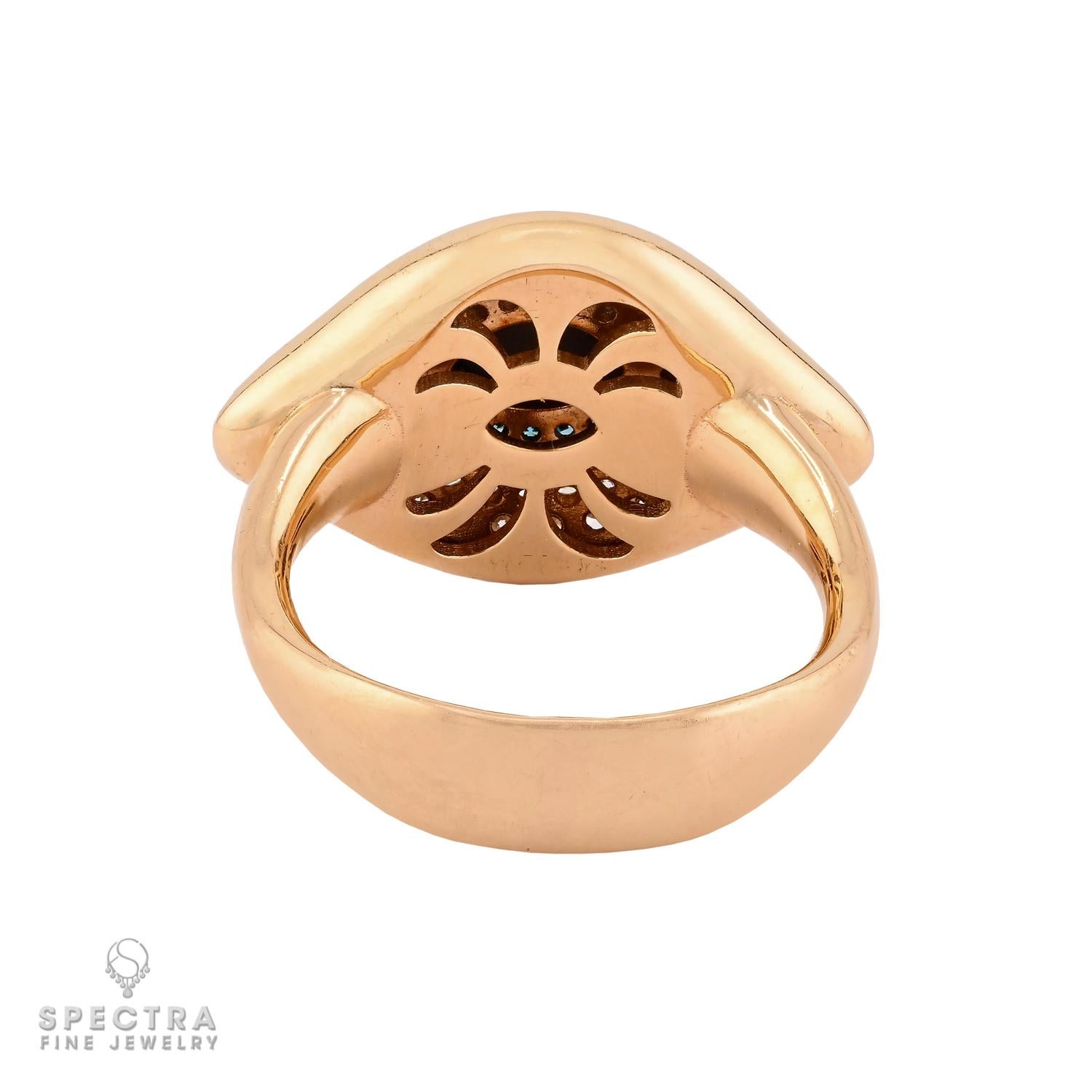 Mixed Cut Diamond “Against Evil Eye” Cocktail Ring in 14k Rose Gold For Sale