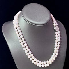 Diamond Akoya Pearl 2-Strand Necklace 14k Gold Certified
