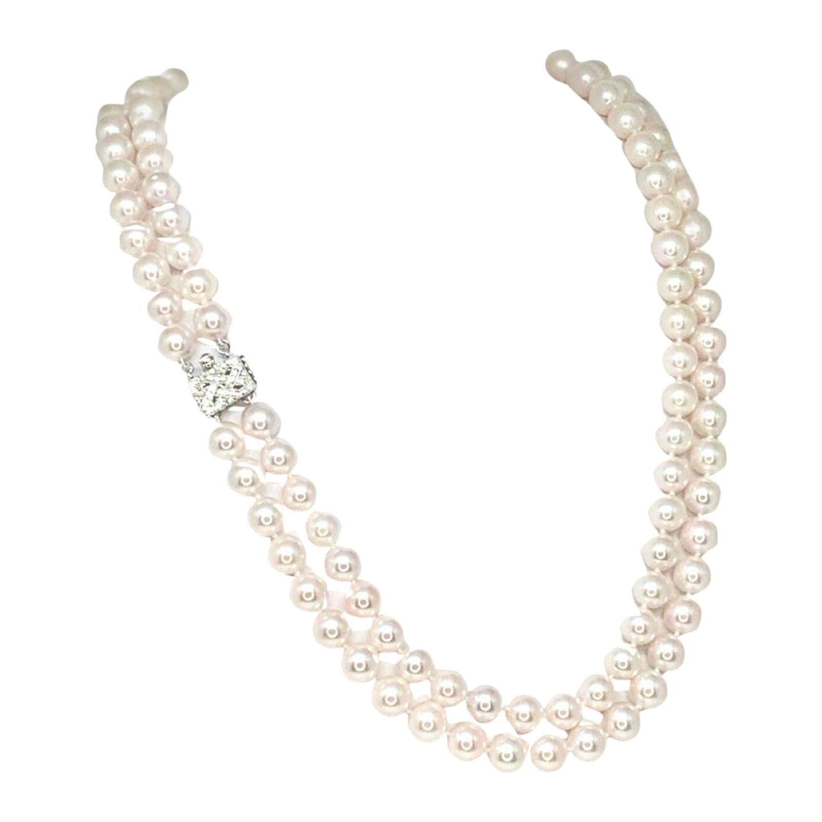 pearl necklace with diamonds