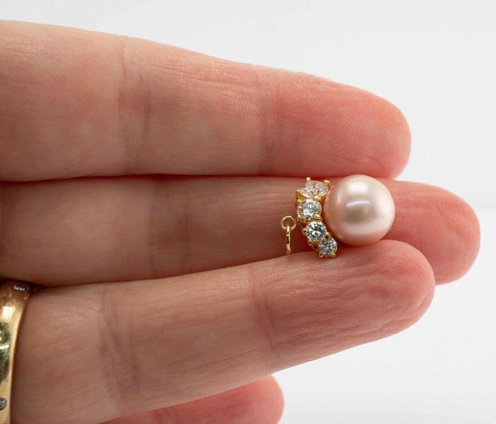 Diamant Akoya Perlen-Anhänger Charm 18K Gold mit Diamant 2