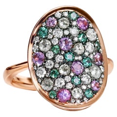 Diamond Alexandrite Purple Sapphire Pave Ring
