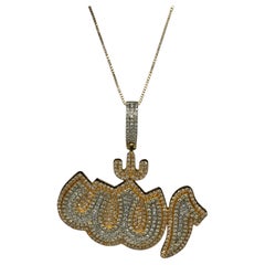 Diamond "ALLAH" Iced Out Bling Pendant in 10K Gold