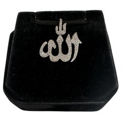Diamant-Allah-Anhänger aus 10kt Gelbgold - 0,76ctw HI SI2-I1 Diamanten, 4 Gramm