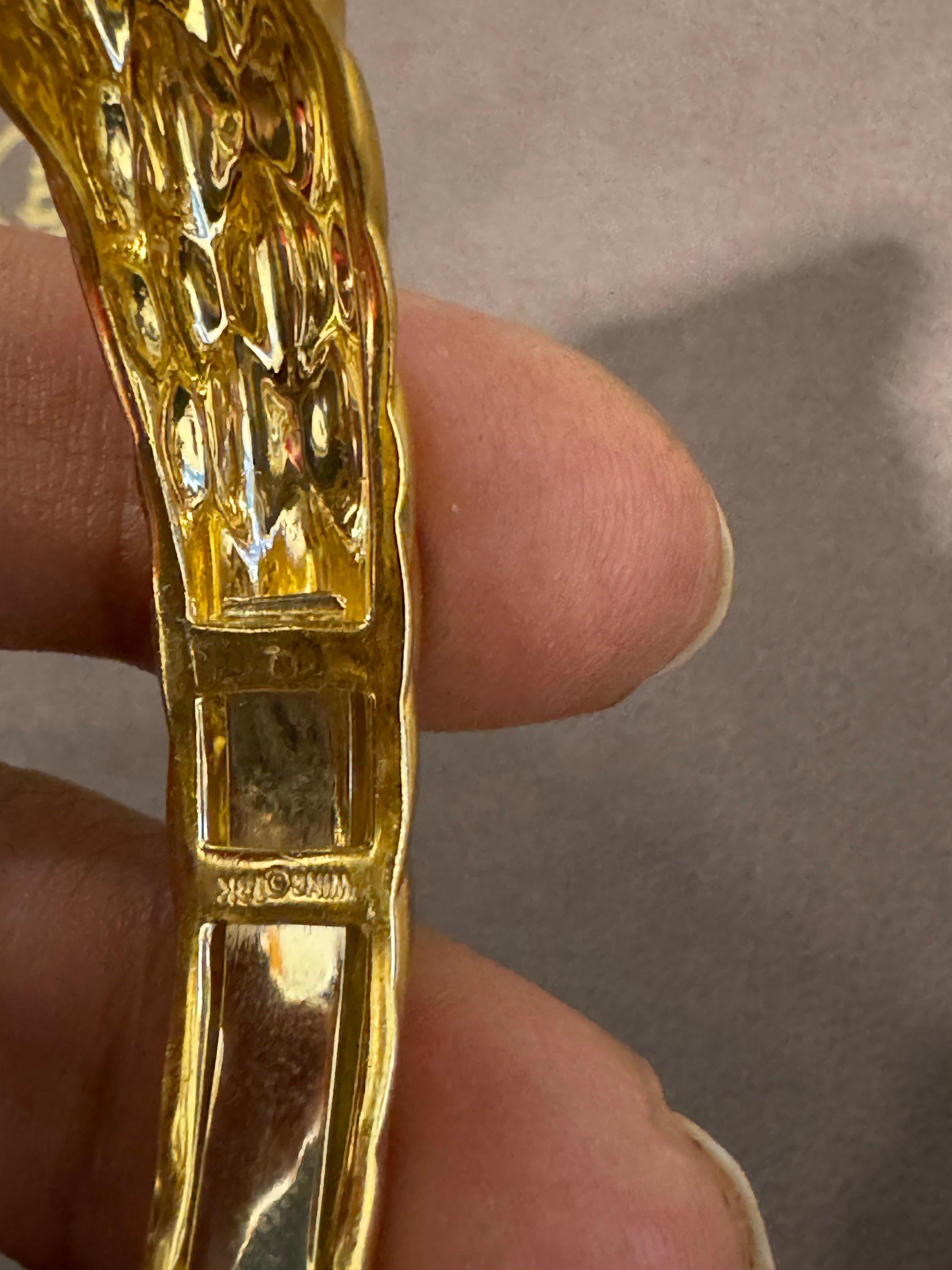 Diamond & Amethyst, Citrine Cuff Bangle 18 Kt Gold 57 Gm By Robert Wander Winc en venta 5