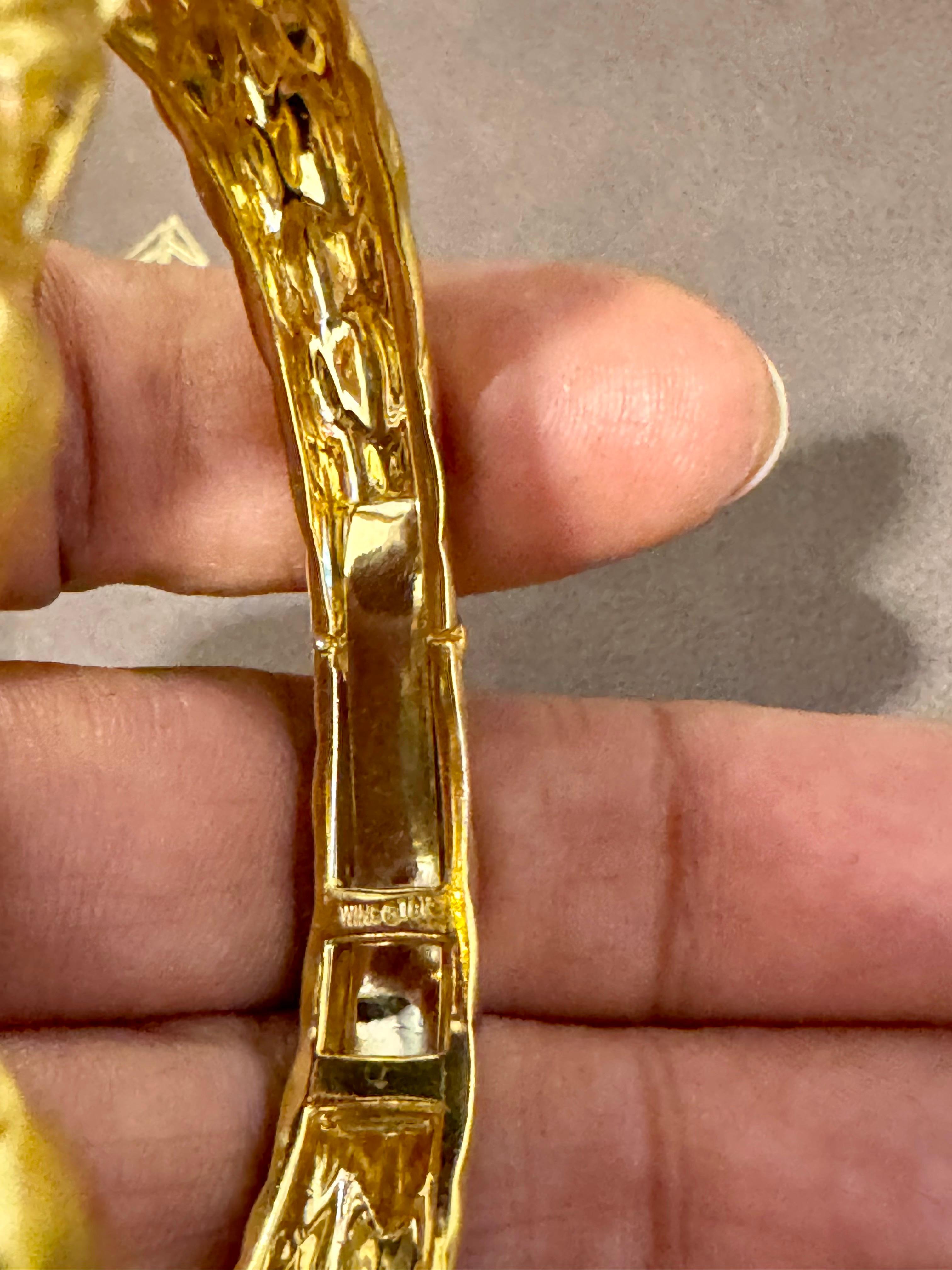 Diamond & Amethyst, Citrine Cuff Bangle 18 Kt Gold 57 Gm By Robert Wander Winc en venta 8