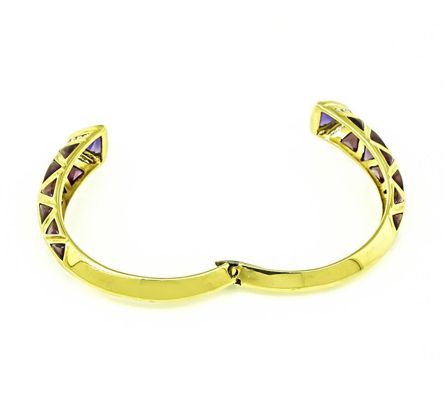 Bracelet en or avec diamant et améthyste Bon état - En vente à New York, NY