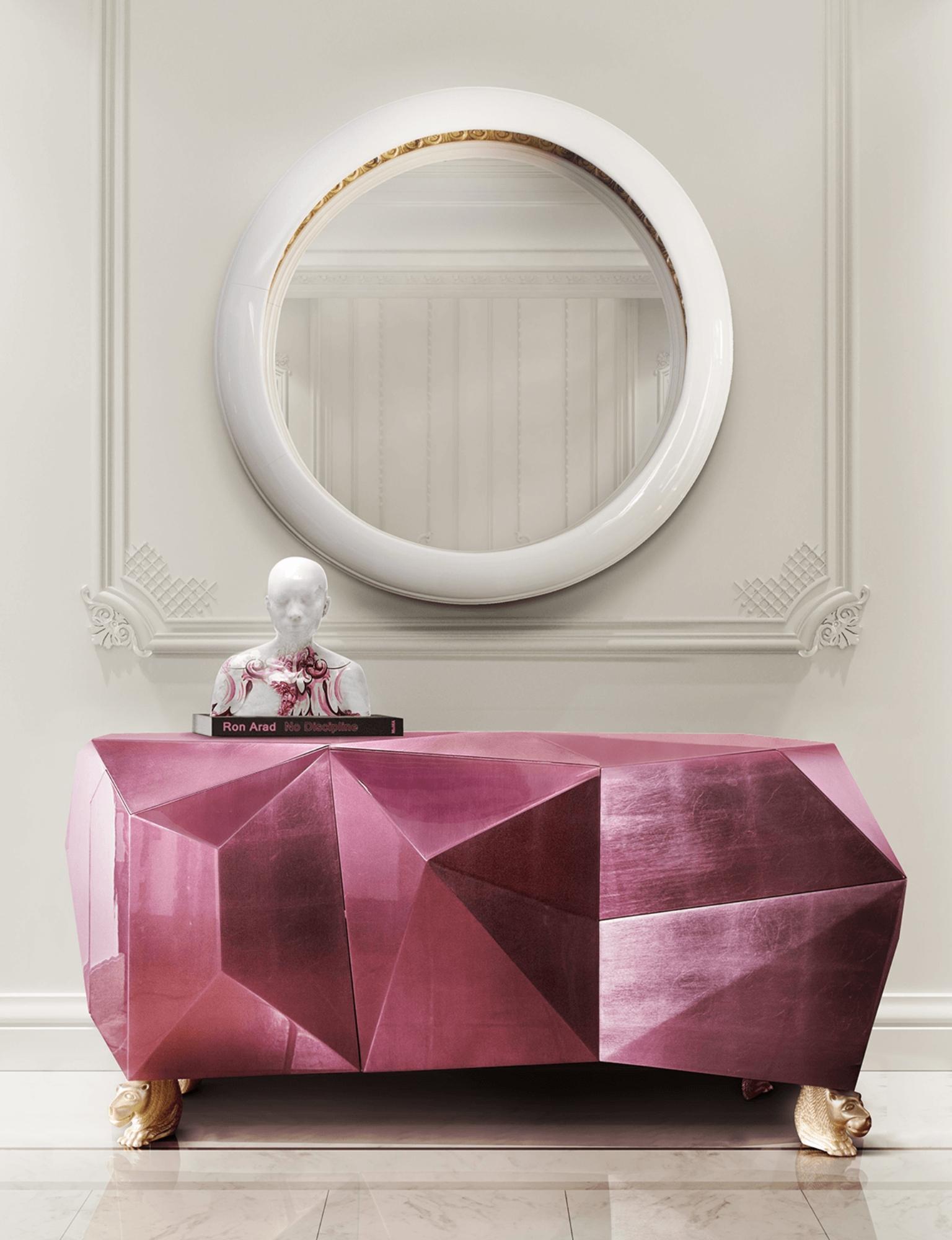 Sideboard mit Diamanten und Amethysten – handgefertigtes Holz und poliertem Messing – Boca do Lobo im Angebot 8