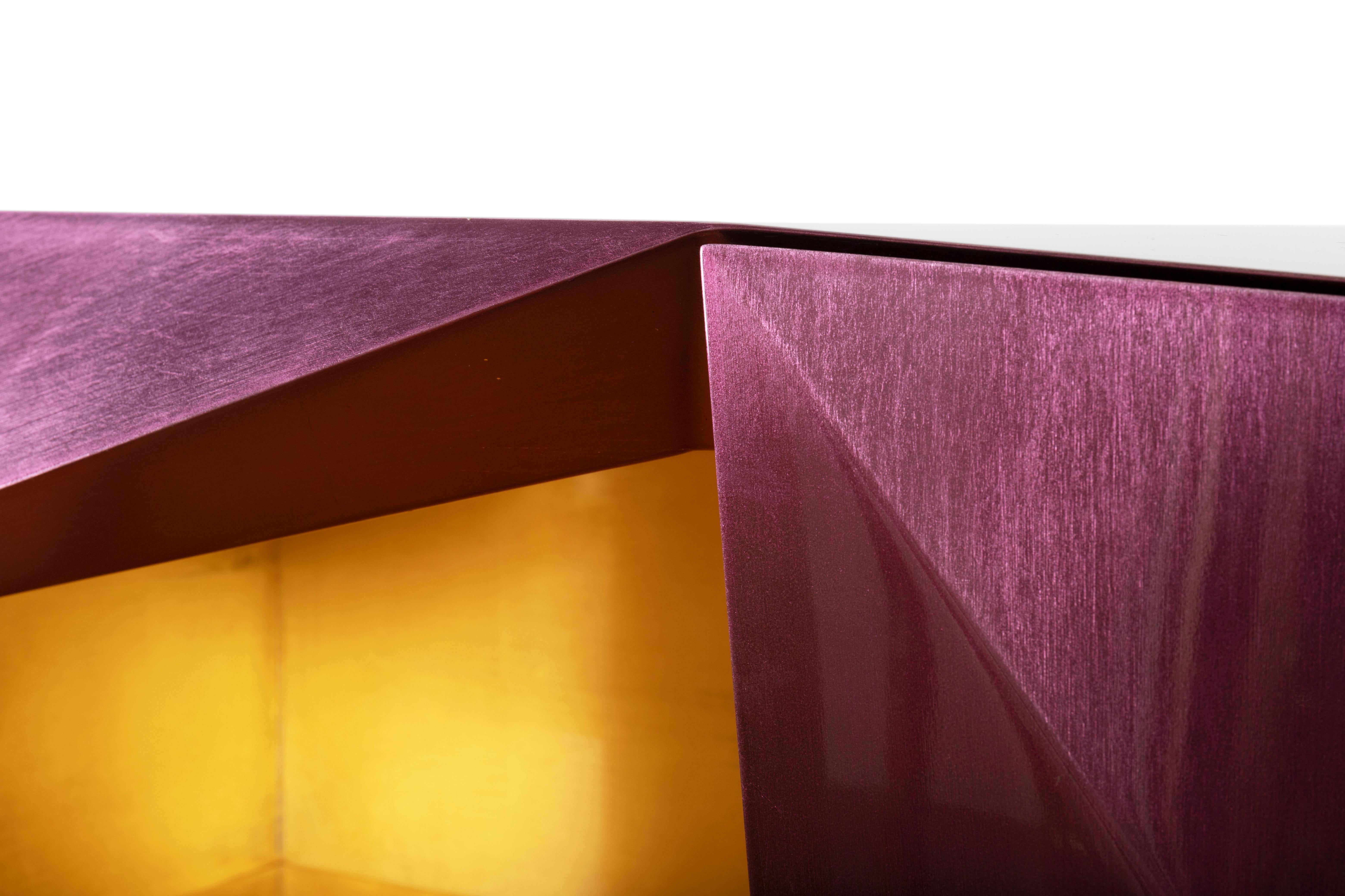 Diamond Amethyst Sideboard in Gold/ Silver Leaf by Boca do Lobo In New Condition For Sale In New York, NY