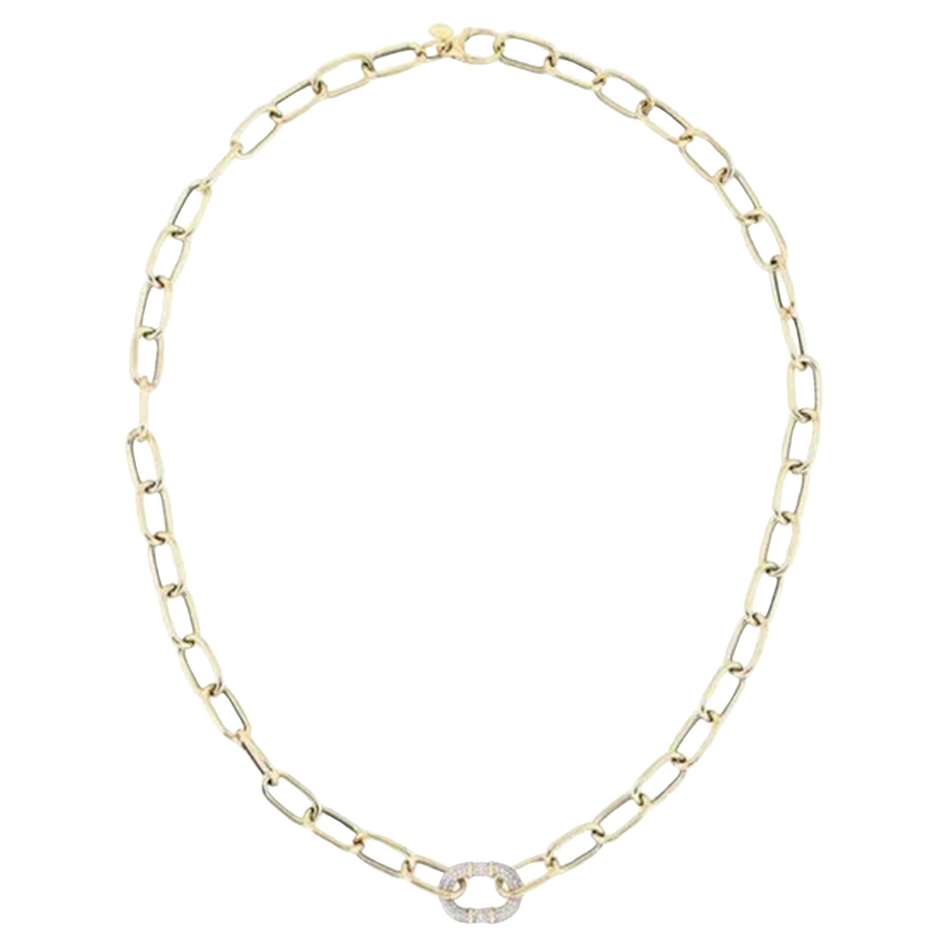 Collar de eslabones de oro amarillo de 14K con diamantes «Amplify» de 0,30 ct