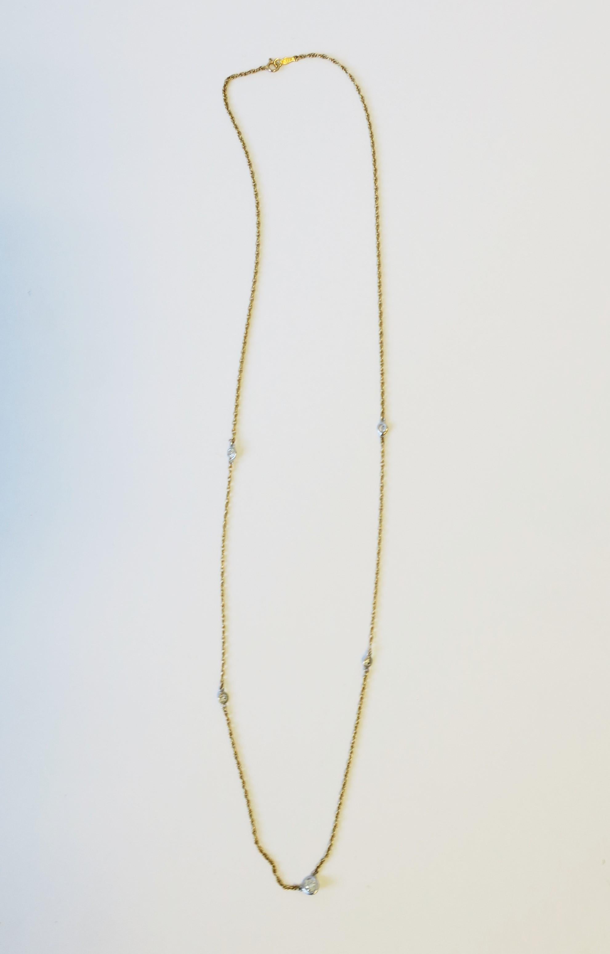 20th Century Diamonds By The Yard and 14-Karat Gold Necklace 