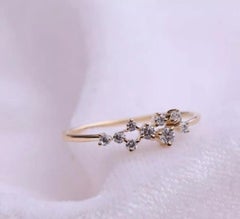 Diamond and 14k Gold Cluster Engagement Ring