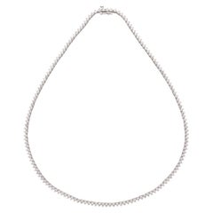 Diamant- und 14k Weißgold Riviere-Halskette