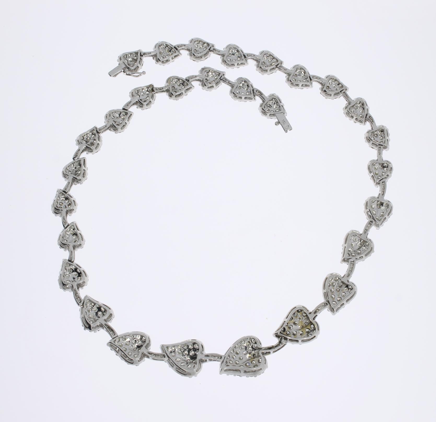 Women's Diamond 18 Carat White Gold Floral Necklace For Sale