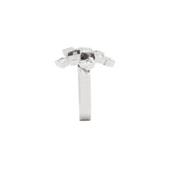 Diamond and 18 Carat White Gold Open Work Abstract Cocktail Ring