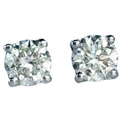 Diamond and 18 Carat White Gold Stud Earrings