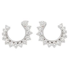 Pendientes Remolino de Diamantes y Oro Blanco de 18 Quilates