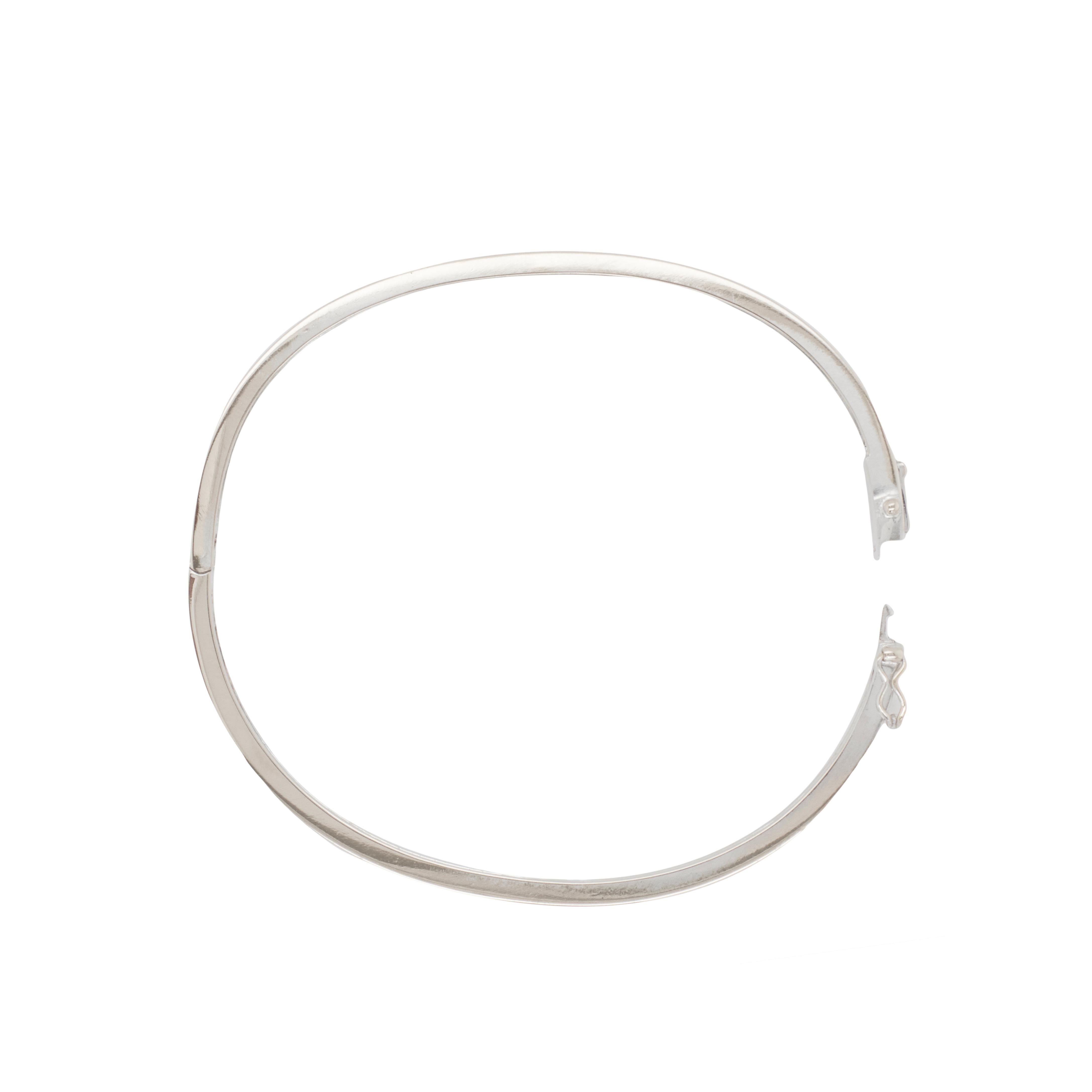 Bracciale sottile con diamanti e oro bianco 18 carati in vendita 1