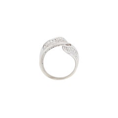 Diamond and 18 Carat White Gold Wave Cluster Dress Ring