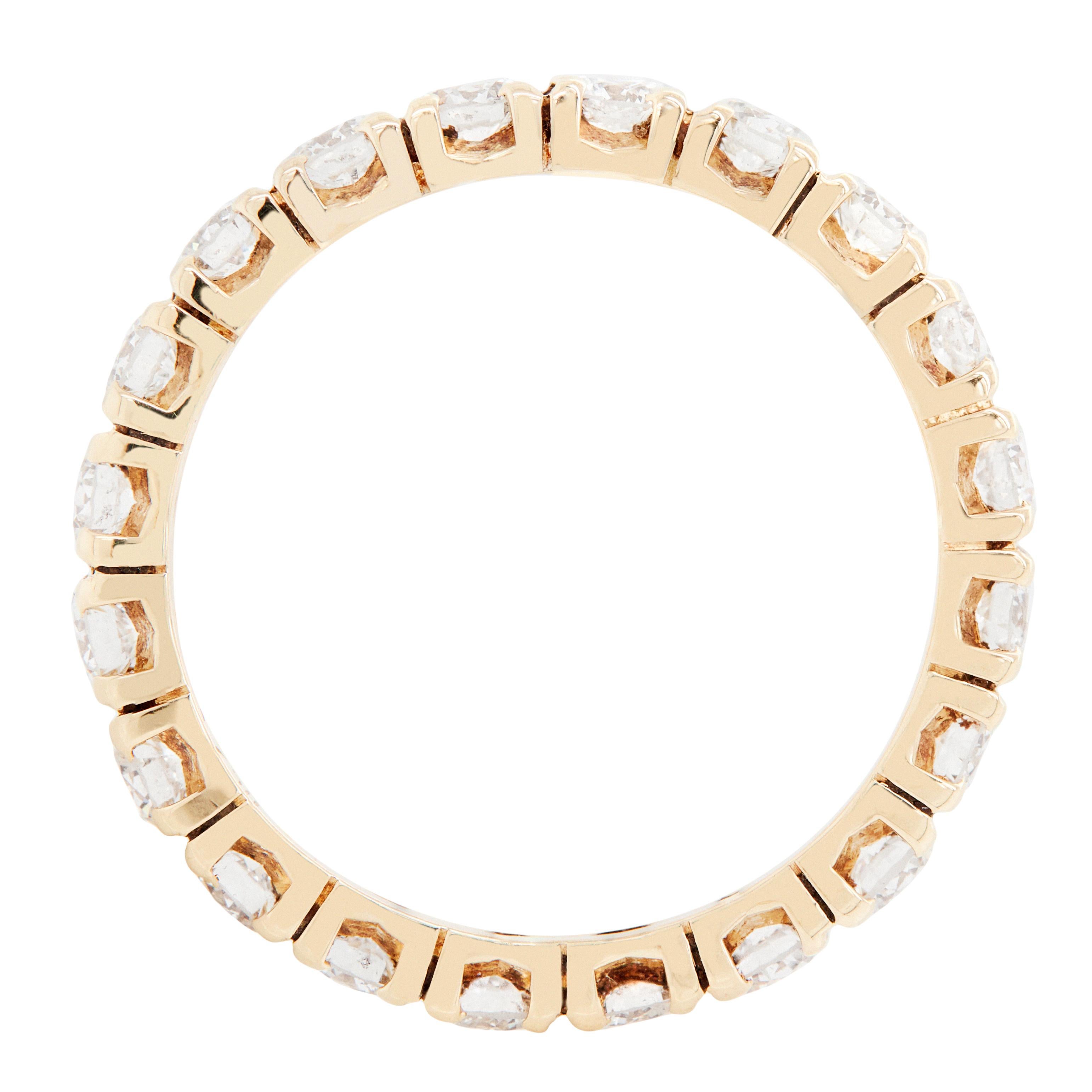 Anillo Eternity Stacking de Diamantes y Oro Amarillo de 18 Quilates Moderno en venta