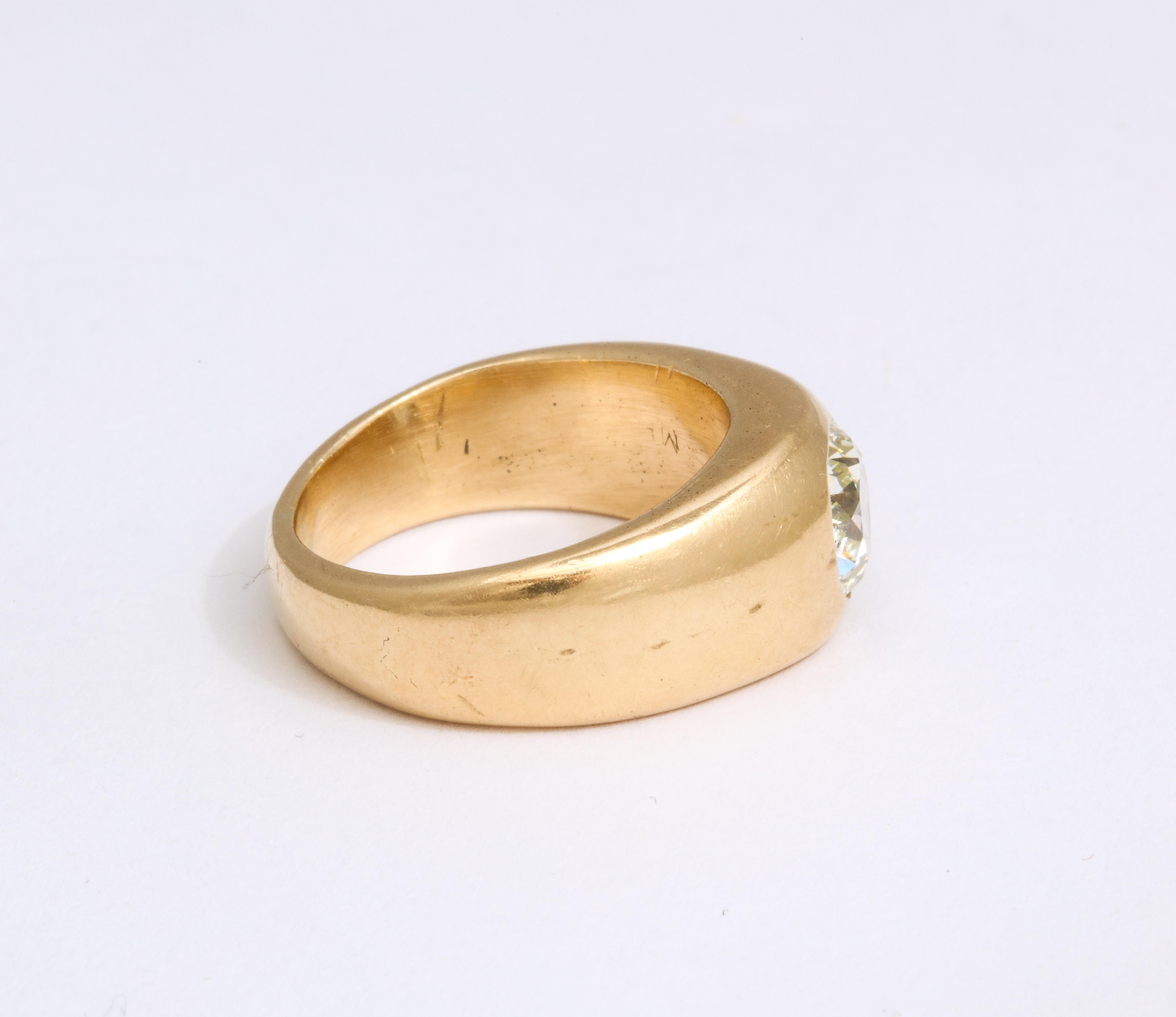 Women's Diamond and 18 k Gold Gypsy Ring
