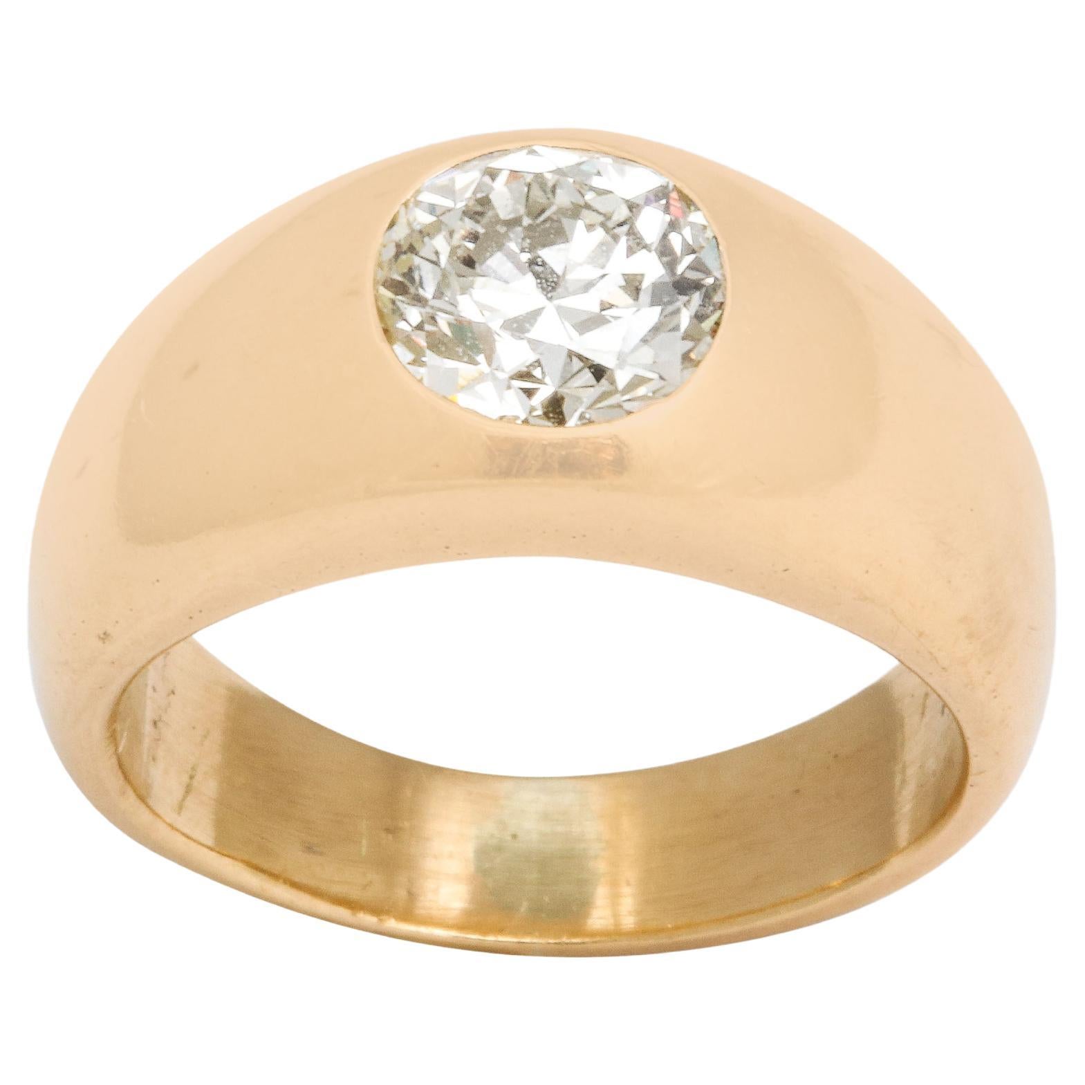 Diamond and 18 k Gold Gypsy Ring