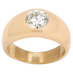 Diamond and 18 k Gold Gypsy Ring