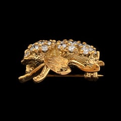 Diamond and 18 Karat Gold Bee Brooch