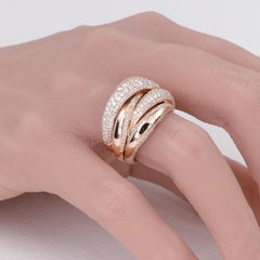 Crossover-Band aus Diamant und 18 Karat Roségold