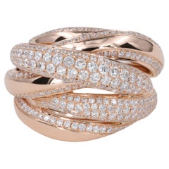 Crossover-Ring aus 18 Karat Roségold mit Diamanten