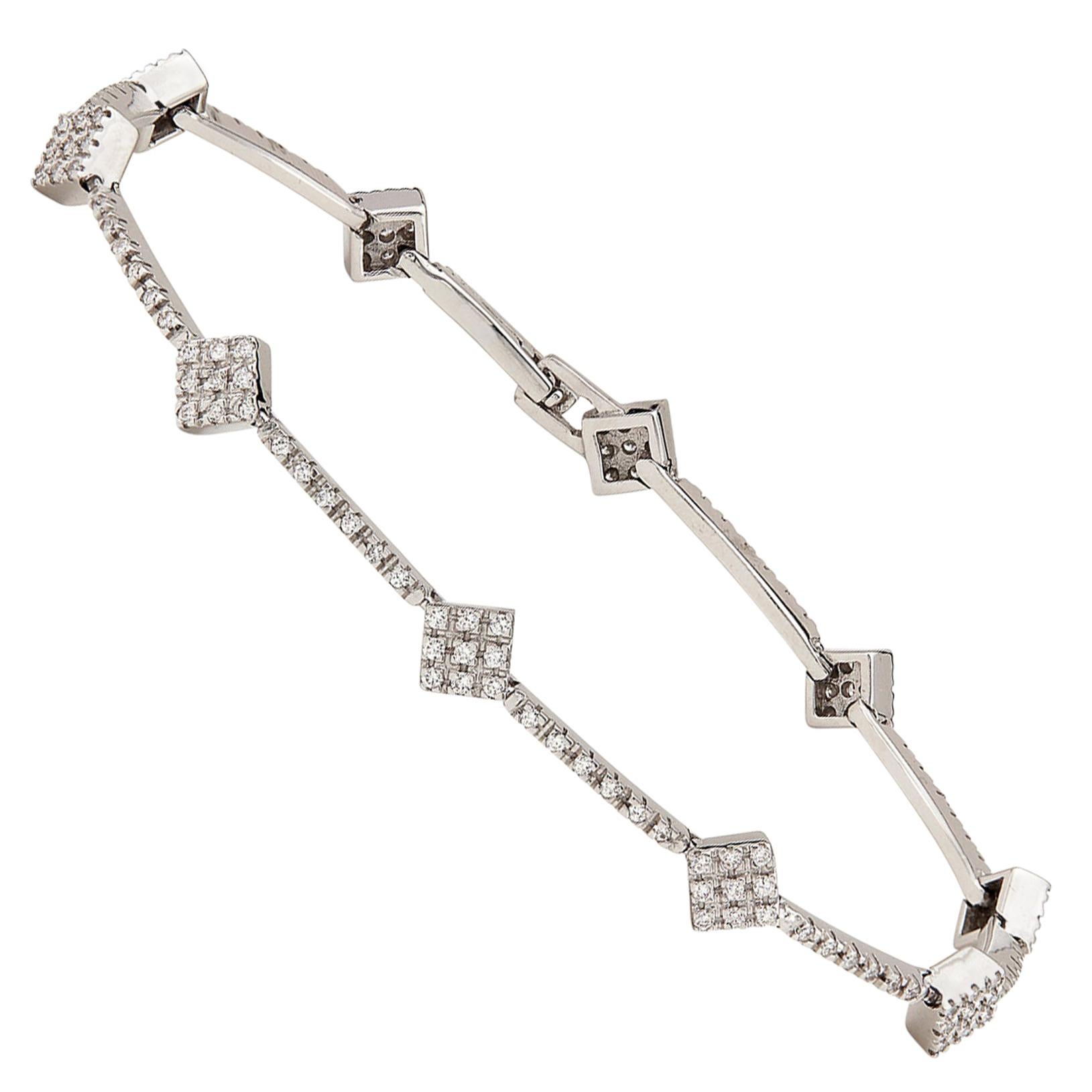 Diamond and 18 Karat White Gold Bracelet by Hans D. Kreiger