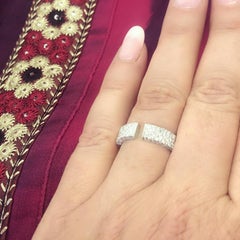Diamond and 18 Karat White Gold Ring by Gubelin