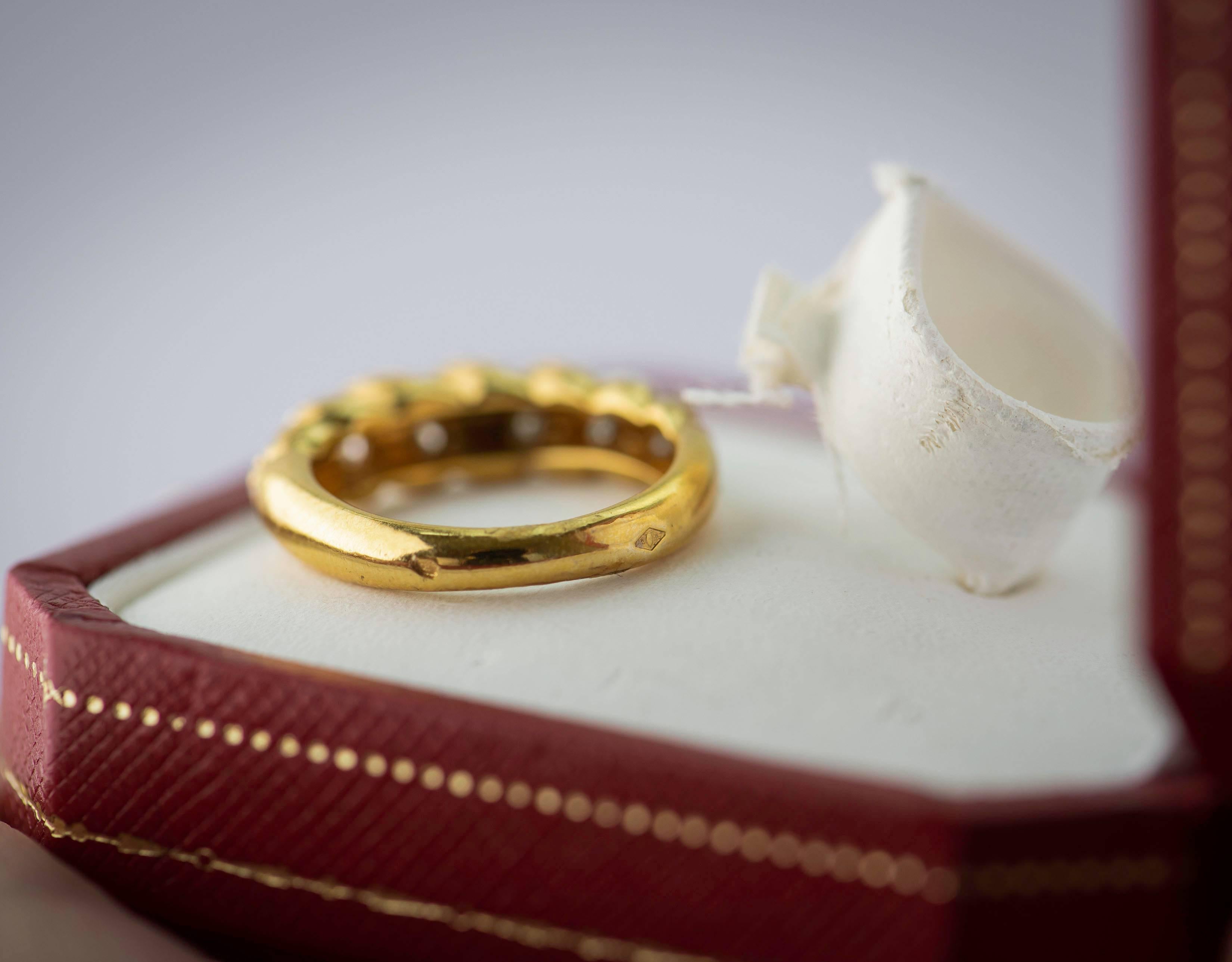 Women's Diamond and 18 Karat Yellow Gold Cartier Ring