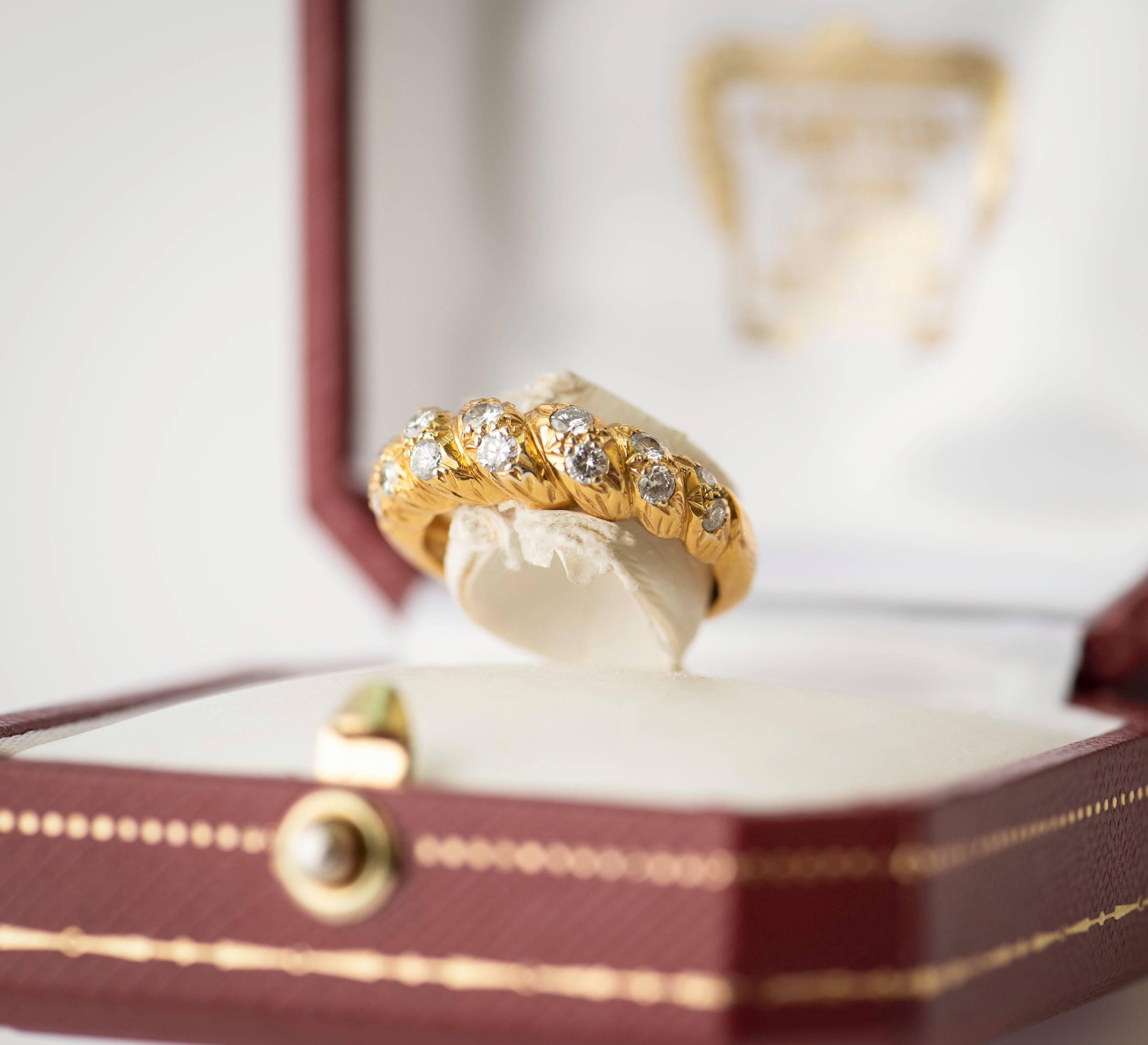 Diamond and 18 Karat Yellow Gold Cartier Ring 1