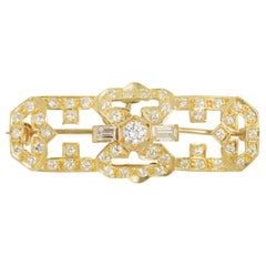 Diamond and 18 Karat Yellow Gold Convertible Brooch