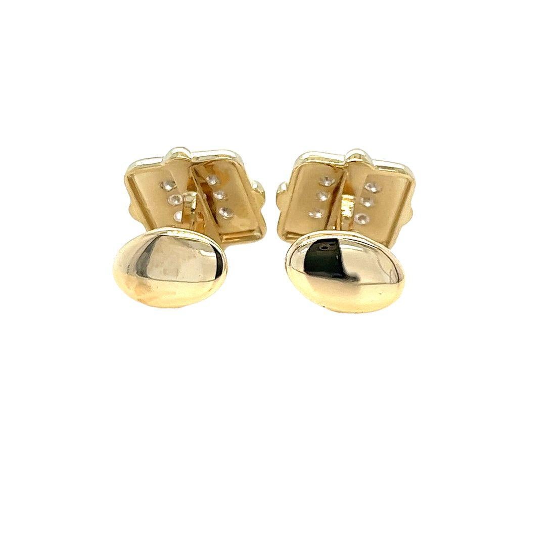 Gemelos de diamantes y oro amarillo de 18 quilates en Bueno estado para la venta en Coral Gables, FL