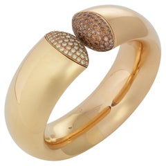 Diamond and 18K Gold Bangle  Bracelet