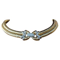 Diamond and 18k Gold Choker Necklace by Italian Maker Citra