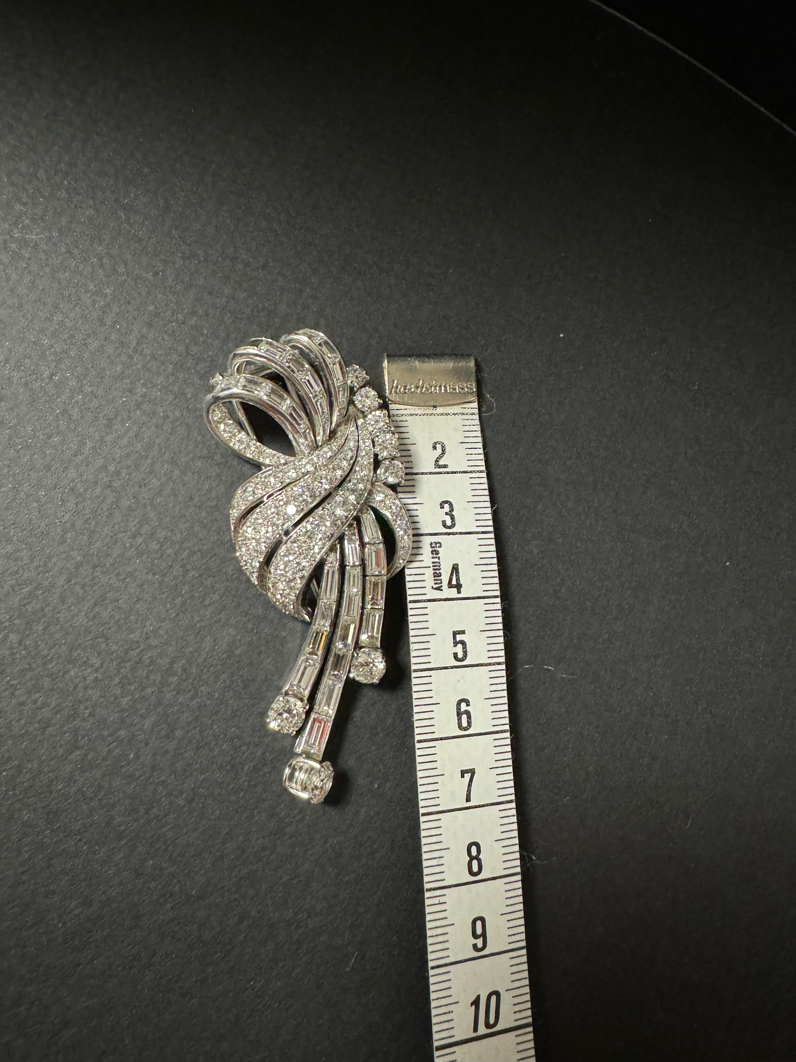 Diamond and 18k White Gold Brooch For Sale 3