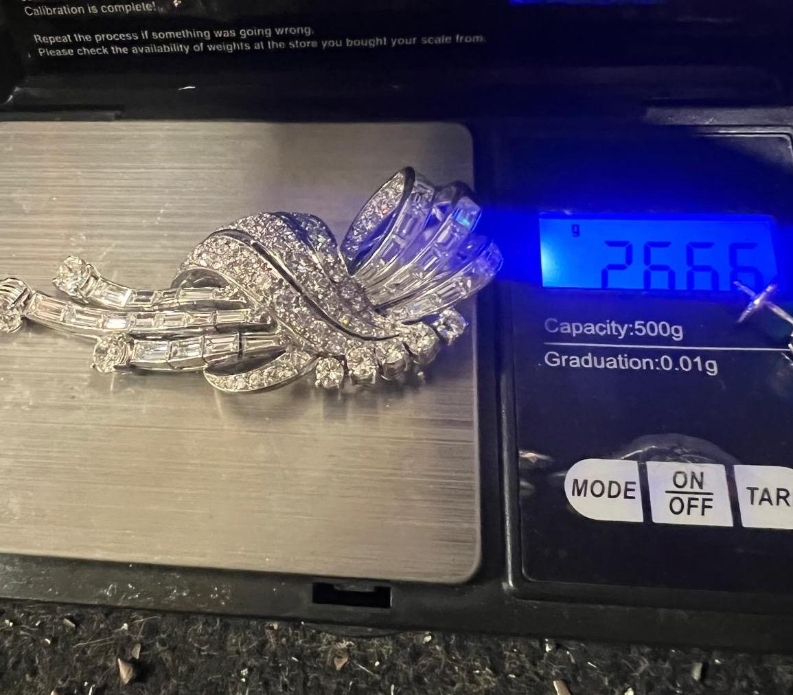 Diamond and 18k White Gold Brooch For Sale 4