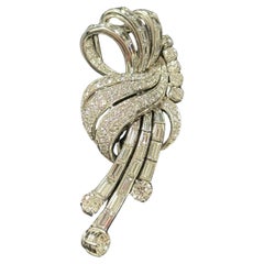 Diamond and 18k White Gold Brooch