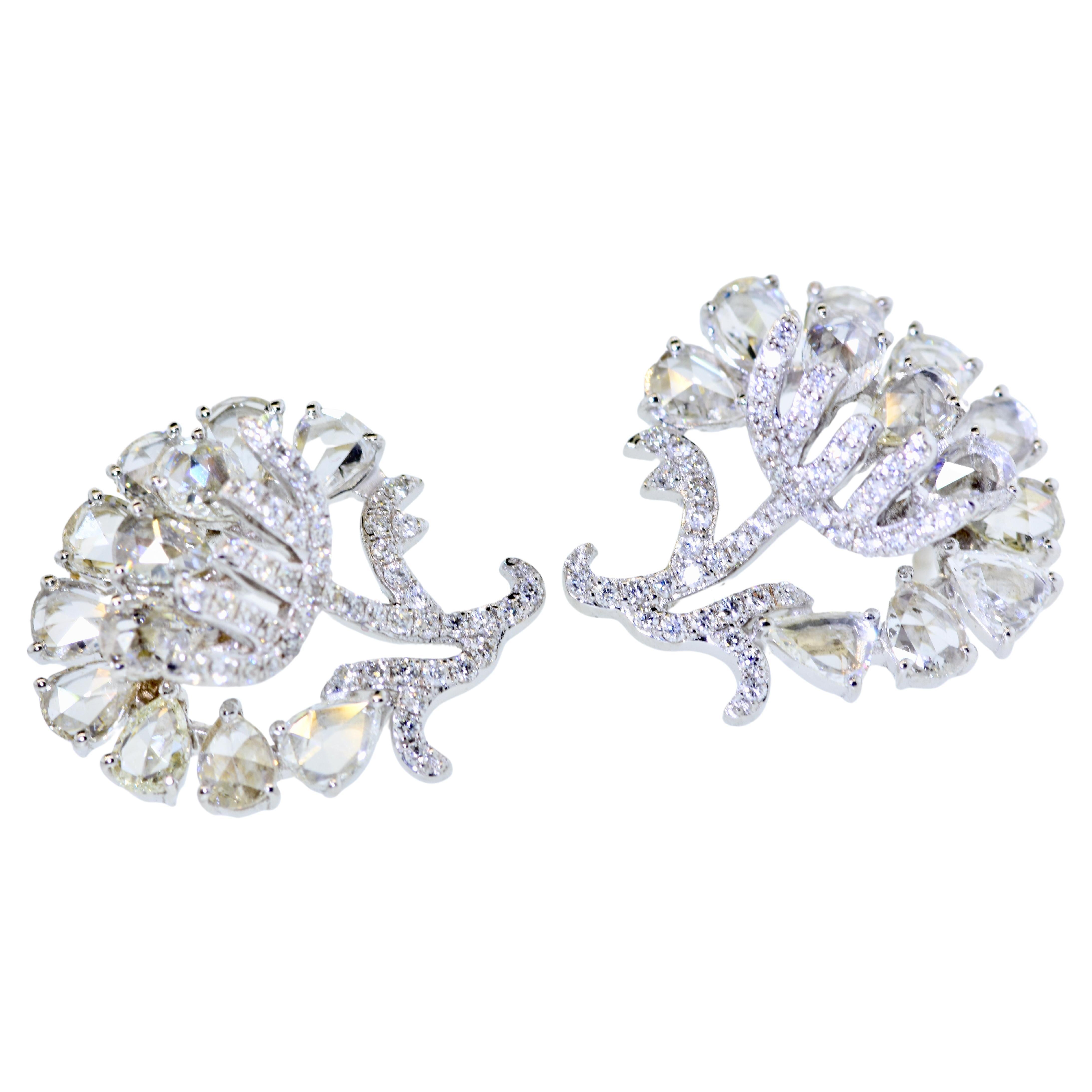 Diamond and 18K White Gold Earrings 1