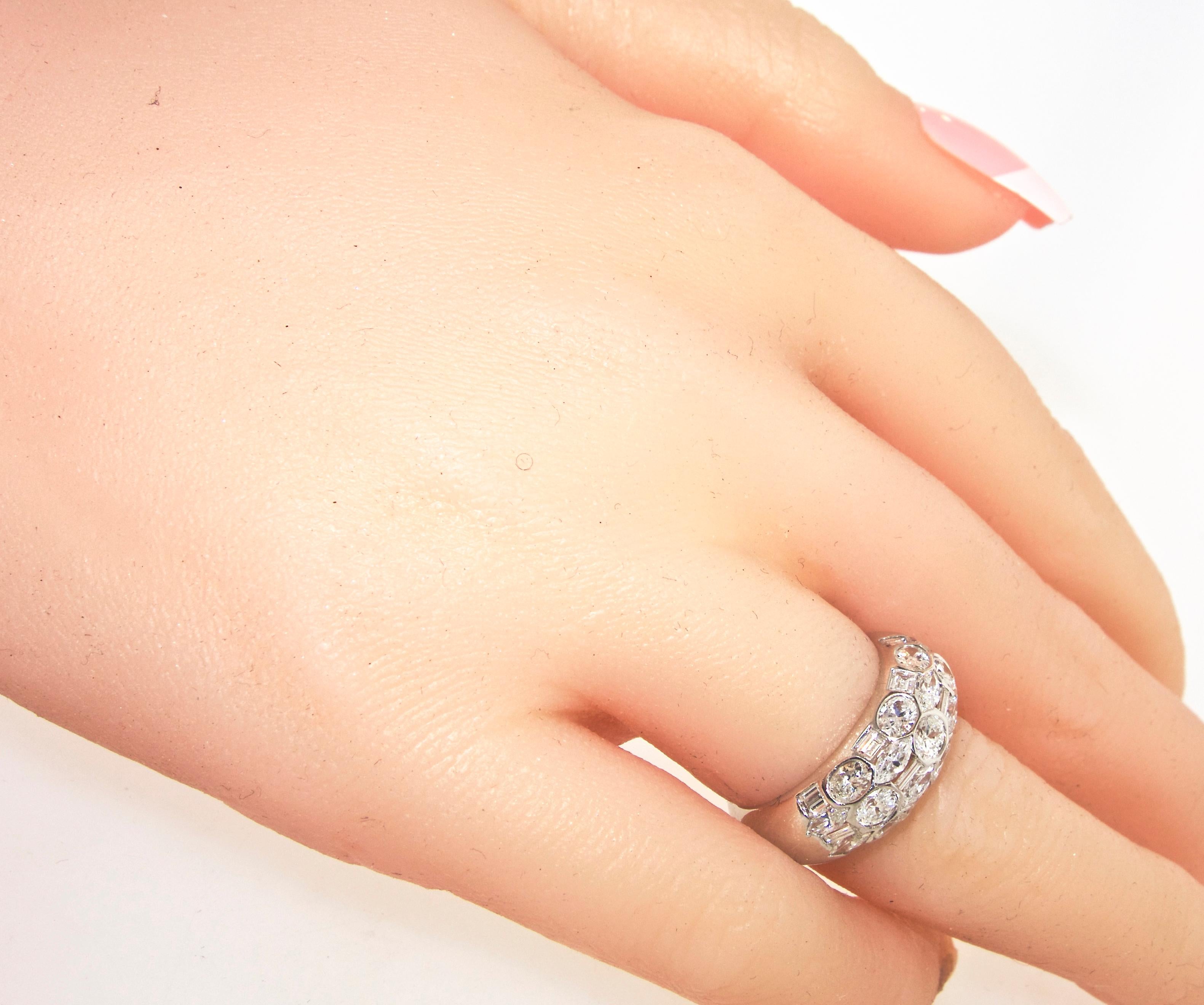 Contemporary Diamond and 18 Karat White Gold Ring